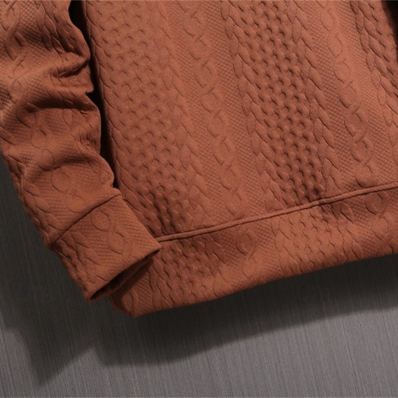 Homens Moletom Preto Branco Café Com Capuz Tecido Jacquard Estriado Bolso frontal Textura Desportos e Ar livre Diário Feriado Poliéster Texturizado Roupa de rua Básico Casual Primavera & Outono Roupa de 2025 por $23.99 –P3