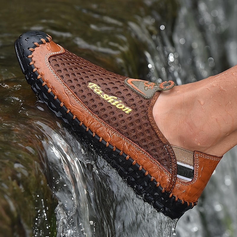 Men's Breathable Mesh Slip-On Casual Shoes – Lightweight Outdoor Walking Loafers with Hand-Stitched Detailing and Flexible Sole 2025 - $34.99 –P4