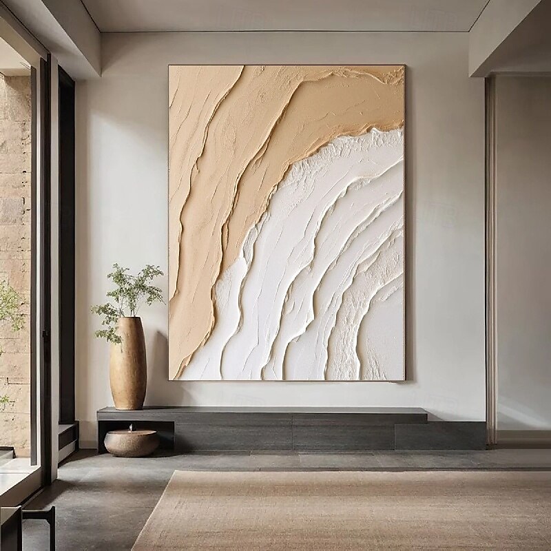 handgemalte abstrakte braune Wellengemälde auf Leinwand, handgemachtes reich strukturiertes Acrylgemälde, moderne Wandkunst, handgemaltes Kunstwerk, Ölgemälde für Wohnzimmer-Wanddekoration 2025 - $125.99 –P5