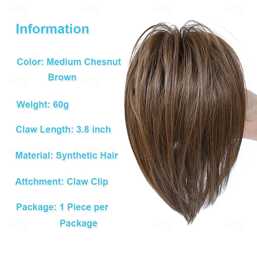 Trekkoord Paardenstaart Zacht / Naturel / Gemakkelijk aankleden Synthetisch haar Haar stuk Haarextensies Recht Kort Feest / Feest / Avond / Feest / Uitgaan 2025 - $11.49 –P6