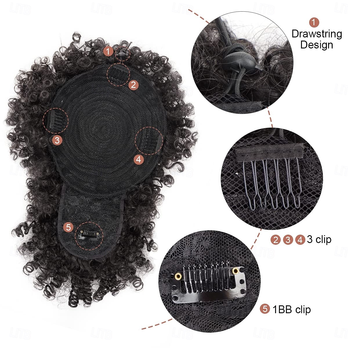 Afro Puff Drawstring Ponytail with Bangs Drawstring Ponytail for Women Kinky Curly Hair Clip in Bangs Short Ponytail Hair Extensions Updo Hairpieces 2026 - $12.99 –P7