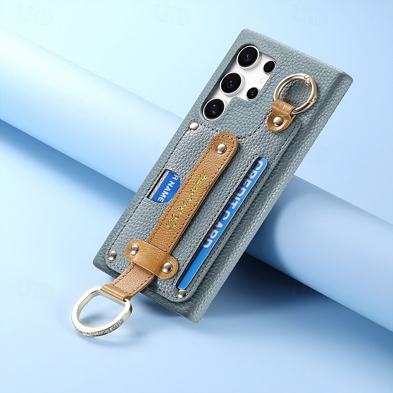 telefon Kılıf Na S24 Ultra S24 Plus S24 S23 S23 Ultra S23 Plus S22 S22 Ultra S22 Plus S21 Ultra Osłona tylna Z podpórką z paskiem na nadgarstek Gniazdo karty Retro TPU Skóra PU 2025 - $18.99 –P15