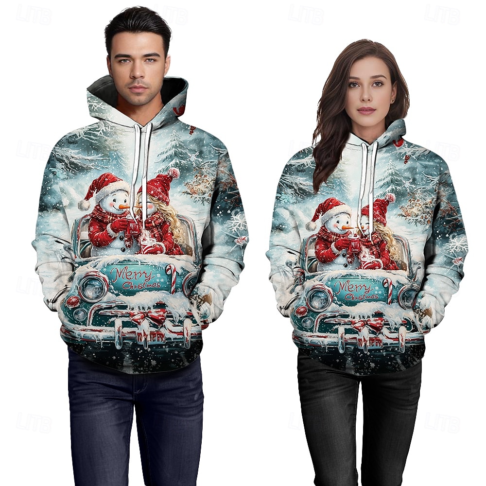 Navidad Papá Noel Sudadera Sudadera con capucha navideña divertida 3D Navidad Bolsillo delantero Gráfico Para Pareja Hombre Mujer Adulto Mascarada Impresión 3D Fiesta Casual Diario 2025 - $29.99 –P1