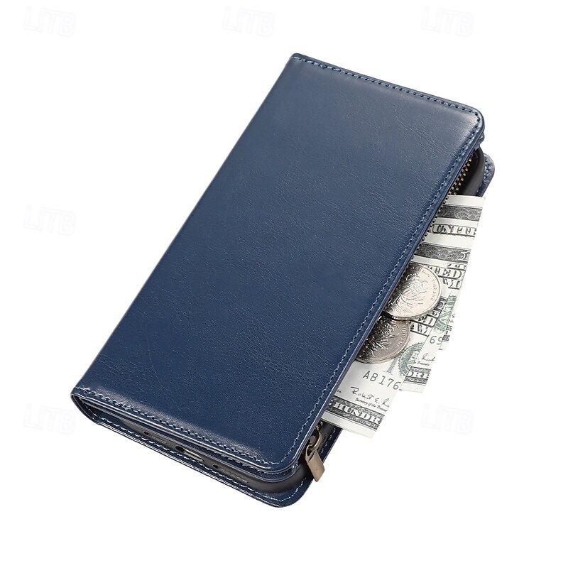 Phone Case For iPhone 16 Pro Max Plus iPhone 15 Pro Max Plus iPhone 14 13 12 11 Pro Max Mini SE X XR XS Max 8 7 Plus Back Cover with Stand Holder Zipper with Wrist Strap Retro TPU PU Leather 2025 - $17.99 –P10