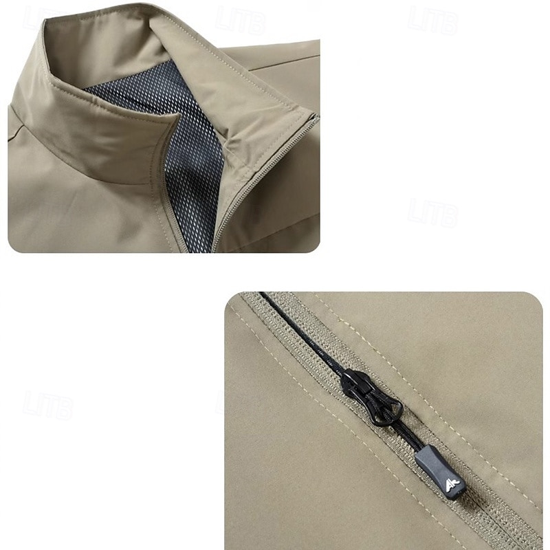 Pánské Kamizelka Vesta Rybářská vesta Dağcı Yeleği Denní Rande Dovolená Módní Na běžné nošení Jaro léto Kapsy Polyester Pohodlné Bez vzoru Zip Stojáček Běžný Černá Khaki Armádní zelená Tmavomodrá 2025 - $31.99 –P9