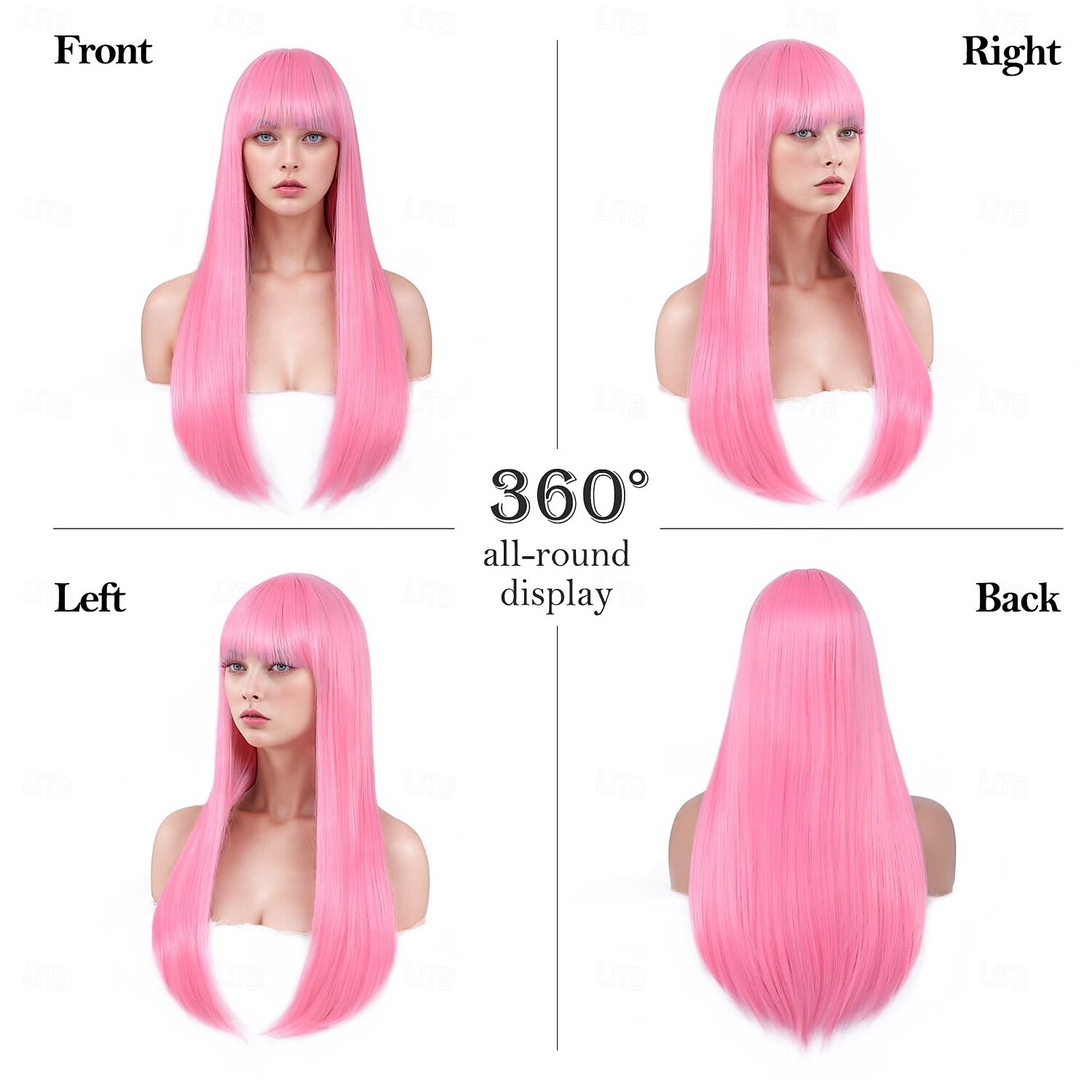 Wig with Bangs for Women Long Straight Wig for Grils Heat Resistant Synthetic Colored Wig for Cosplay for Party Halloween Daily Use 2026 - $19.99 –P7