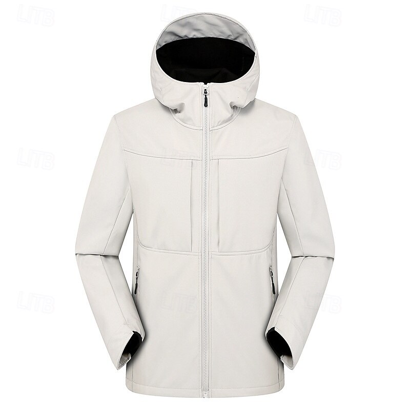 Men's Hiking Fleece Jacket Winter Outdoor Patchwork Thermal Warm Fleece Lining Waterproof Windproof Fleece Jackets Full Zip Climbing Camping / Hiking / Caving Traveling Dark Grey Black White Navy Blue 2025 - $70.99 –P2