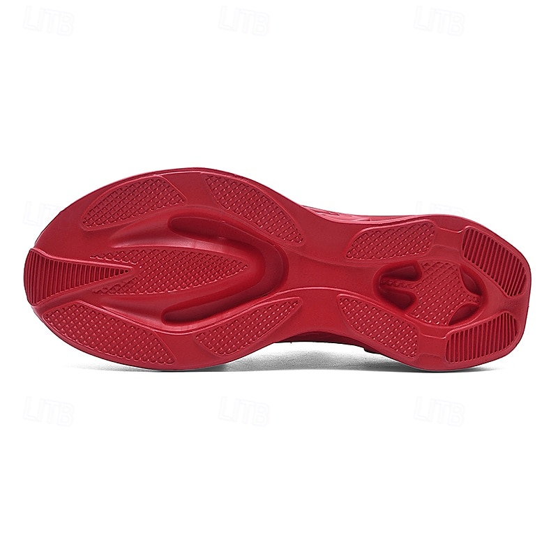 tênis de corrida flyknit respirável vermelho masculino com sola acolchoada leve – ideal para treinos e uso diário de 2025 por $46.99 –P8