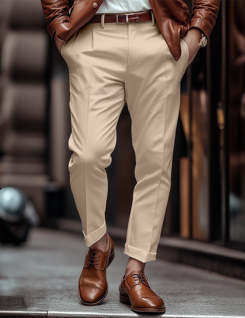 Per uomo pantaloni della tuta Pantaloni Pantaloni con pieghe Pantaloni da completo Cerniera Bottoni Tasche Liscio Comfort Traspirante Lunghezza intera Matrimonio Attività commerciale Informale Di del 2025 a $25.99 –P2