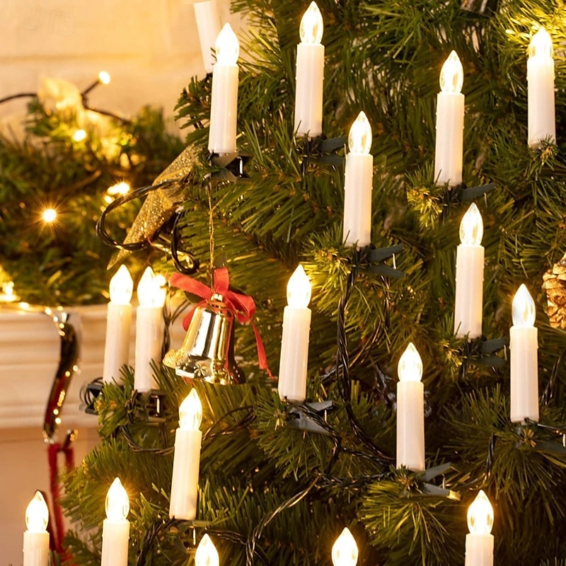 Festive LED Candle Light String Warm White Battery-Powered Clip-On For Easy Hanging Perfect For Christmas Tree & Holiday Decor 2025 - $14.49 –P2