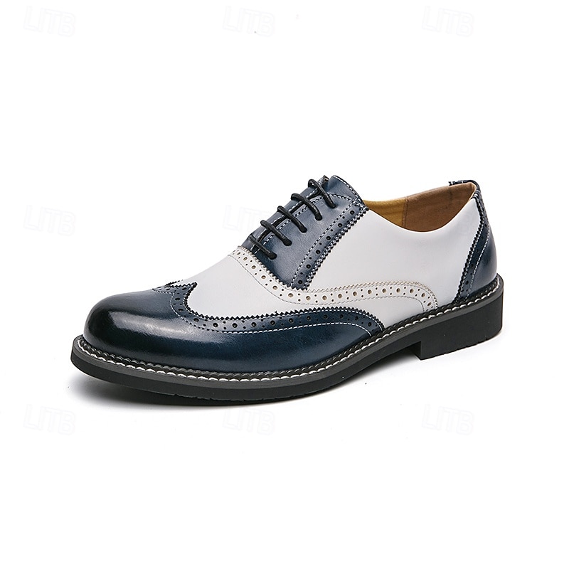 Men's Two-Tone Faux Leather Wingtip Oxford Gatsby Shoes – Vintage 1920s Brogue Spectator Dress Shoes for Wedding, Prom, Swing Dance, Roaring Twenties Party 2025 - $54.99 –P6