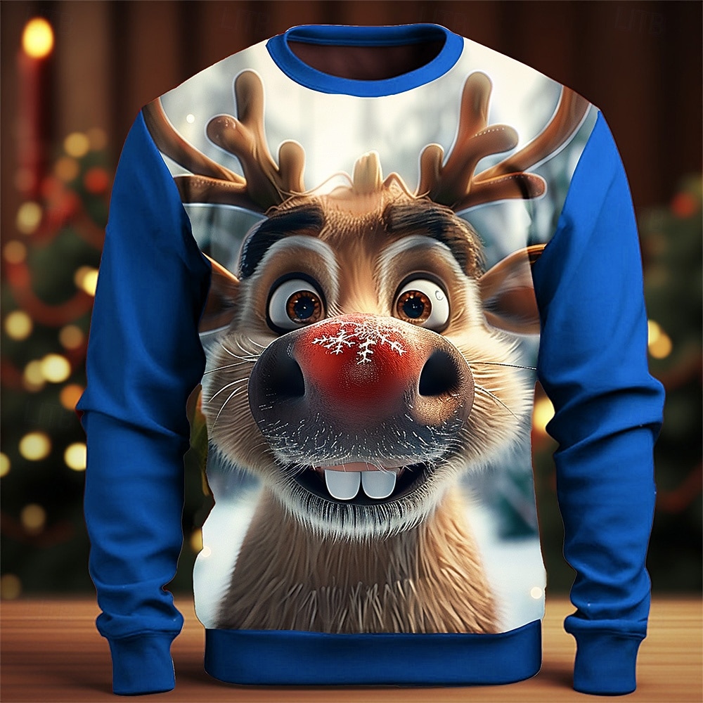 Karácsony Férfi 3D nyomtatás 3D 3D figura Pulóverek Pulóver Pulóver Hosszú ujj Pulóver Terített nyak 3D Vicces 3D nyomtatás Karácsony Vakáció Parti Crewneck 3D nyomtatás 3D Tél Tavasz & Ősz 2025 - $34.99 –P4