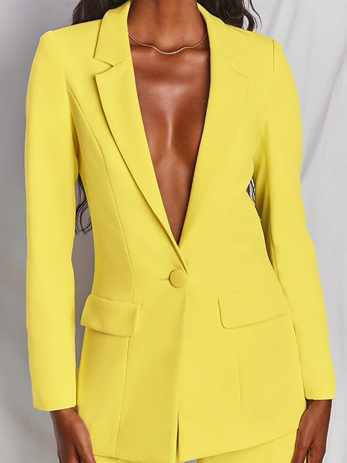Damen Elegant Modisch Ausgefallene Hosen-Sets Hose mit weitem Bein Langarm Fallendes Revers Feste Farbe Formal Arbeit Schwarz Gelb Rosa Frühling Regular Fit 2025 - $49.99 –P10
