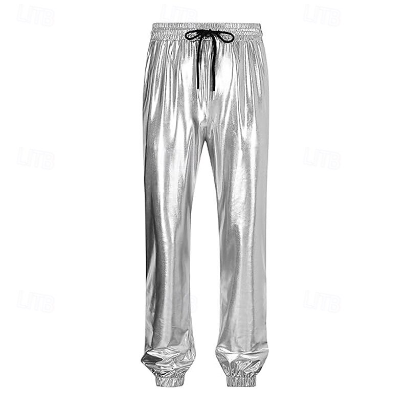 Per uomo Pareggiatore Pantaloni Pantaloni casual Tasche A cordoncino Vita elastica Liscio Comfort Palco Da mare Di tendenza Informale Argento Nero Media elasticità del 2025 a $22.99 –P9