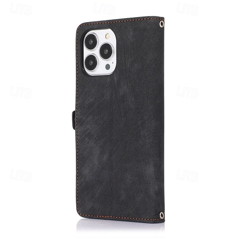 teléfono Funda Para iPhone 16 Pro Max Plus iPhone 15 Pro Max Plus iPhone 14 13 12 11 Pro Max Plus Funda Trasera con Soporte Magnética con cordón Retro TPU Cuero de PU 2025 - $21.99 –P3