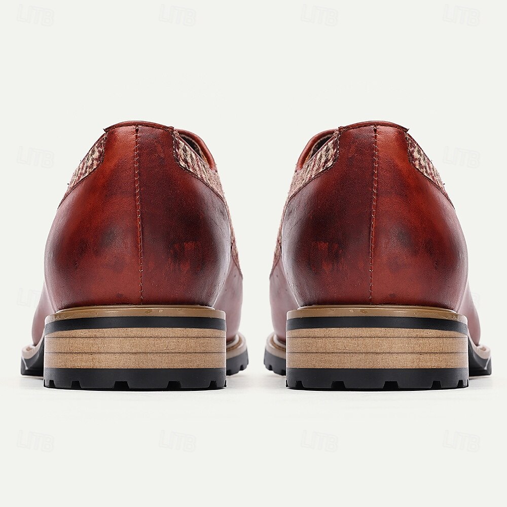 scarpe oxford da uomo in pelle di vacchetta di prima qualità e pied de poule – scarpe eleganti con bottoni vintage e suola robusta per abbigliamento casual o da lavoro del 2025 a $89.99 -P4