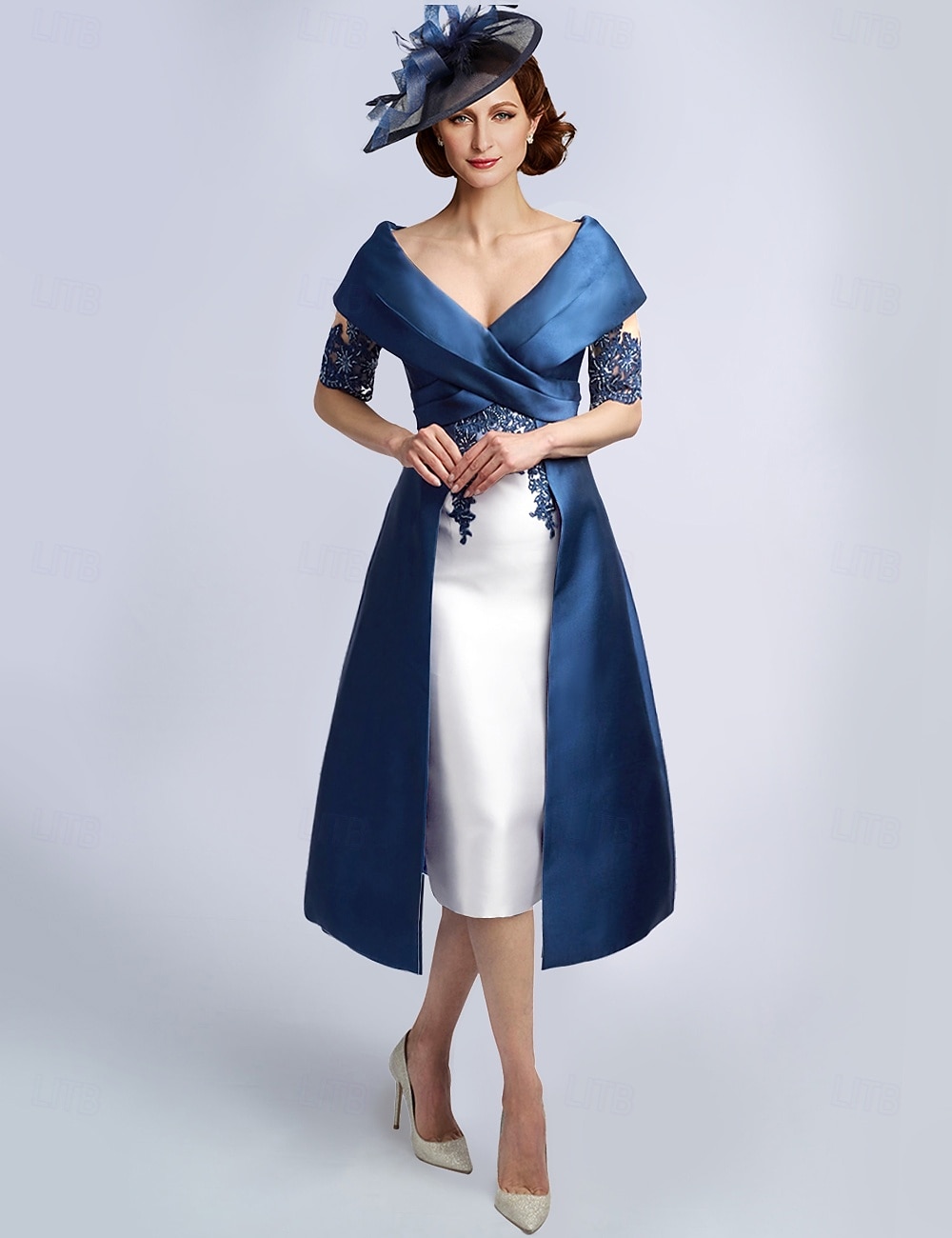 short wedding dress corset Applique Strapless by Nox Anabel D7010 – ABC Fashion Size:40R Alice Walk BELTED STRIPED DRESS