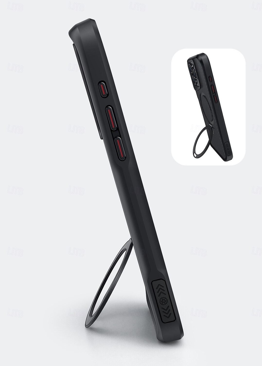טלפון מגן עבור אייפון 16 פרו מקס iPhone 15 Pro Max iPhone 14 13 12 Pro Max Mini כיסוי אחורי עם מעמד עמיד בזעזועים רטרו TPU אקרילי 2025 - $24.99 –P7