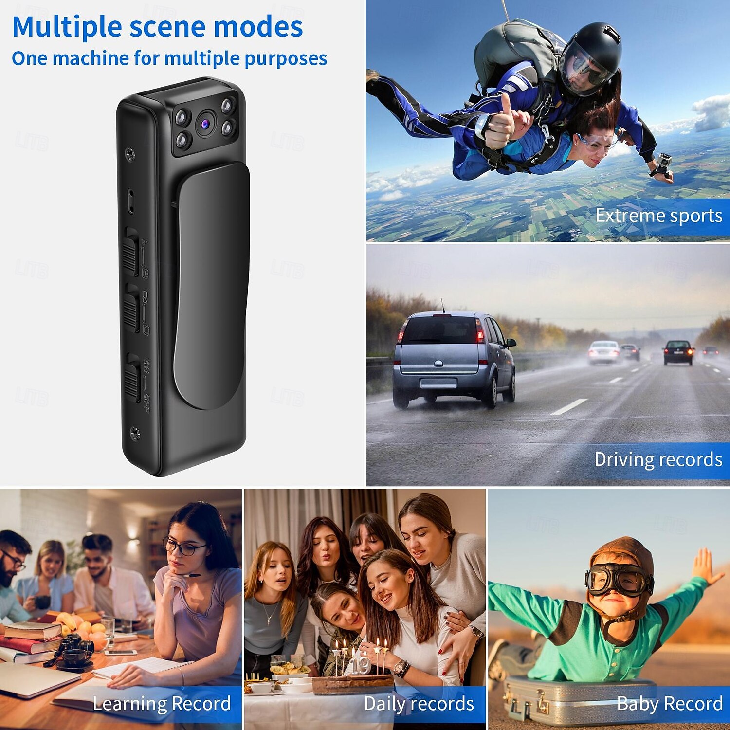 Aktionskamera Tragbar Wiederaufladbar Bild- und Videofunktion aufzeichnen Mini CMOS-Sensor 1080p 128 GB Geländerad 2025 - $21.99 –P11