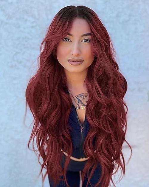 parrucche lunghe per donne parrucche sintetiche lunghe ricce ondulate con attaccatura dei capelli in pizzo parrucca in fibra resistente al calore per uso quotidiano alle feste del 2025 a $19.99 –P2