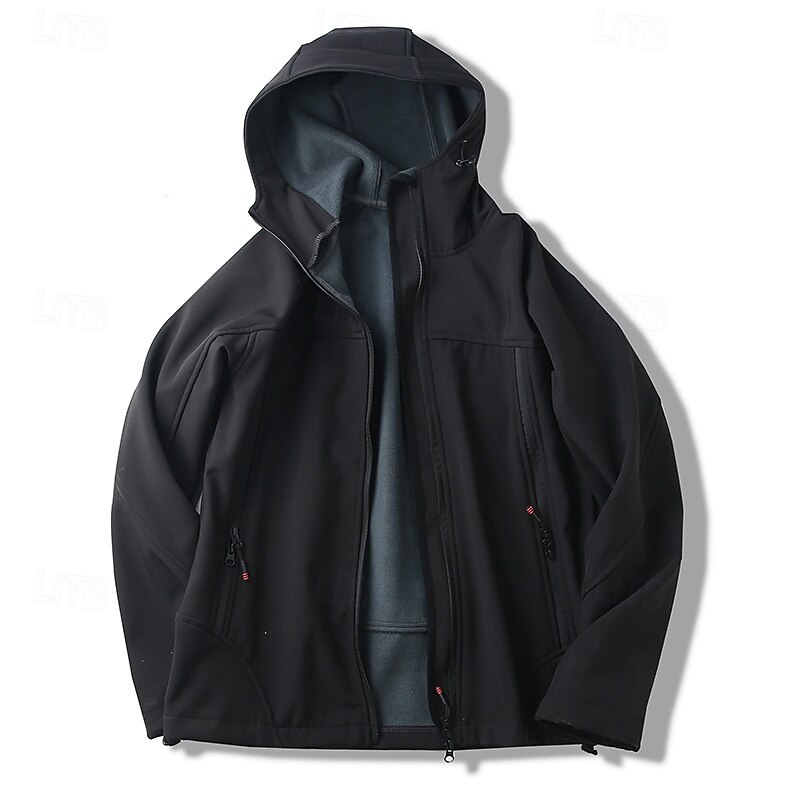 Herren Fleecejacke für Wanderer Winter Draussen warm Fleece-Futter Wasserdicht Windundurchlässig Vliesjacken Voller Reißverschluss Klettern Camping / Wandern / Höhlenforschung Reisen Schwarz 2025 - $56.99 –P11