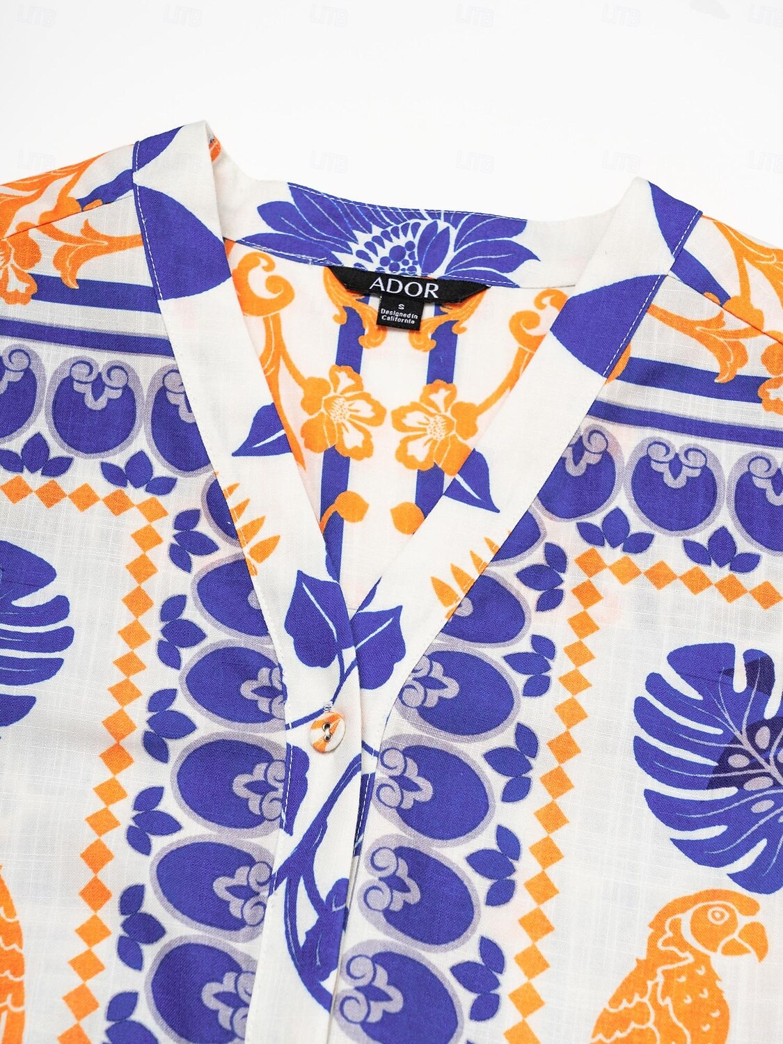 Vestido largo bohemio con escote en V, mangas farol y cinturón botánico 2025 - $114.99 –P9