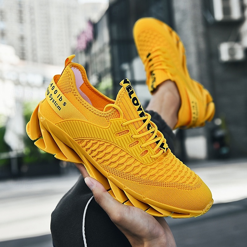 herenmode hardloopsneakers, lichtgewicht ademende sportschoenen met unieke blade-zool, ideaal voor de sportschool, hardlopen en streetwear 2025 - $46.99 –P5