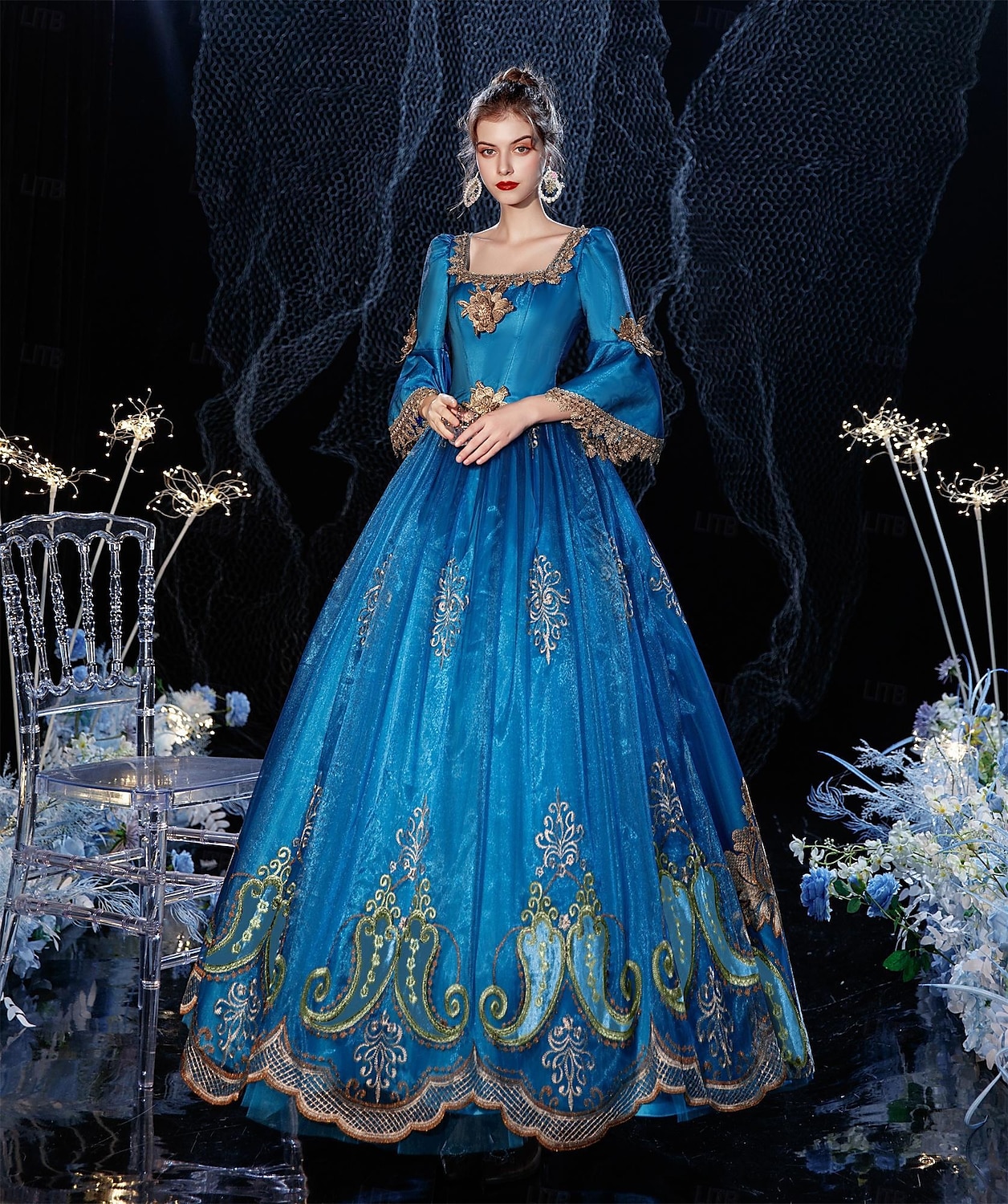 Gothic Victorian Vintage Inspired Dress Party Costume Prom Dress Princess Shakespeare Solid Color Ball Gown Women's Royal Halloween Carnival Valentine's Day Party Evening Party Masquerade Adults' 2025 - $190.99 –P4