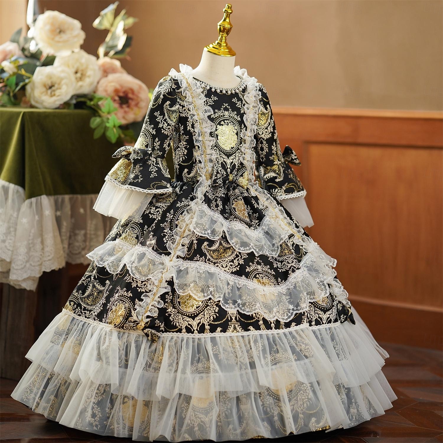 Rokoko Vintage inspiriert Kleid Partykostüm Maskerade Prinzessin Shakespeare Einfarbig Ballkleid Kostüm Mädchen königlich Halloween Karneval Kindertag Party Geburtstag Ferien Kinder Kleid Ganzjahres 2026 - $190.99 –P8