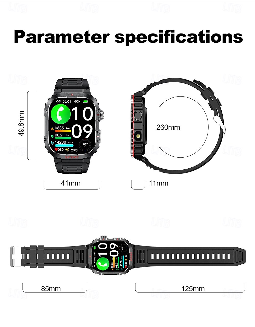 iMosi G45 Smart Watch 1.81 inch Smartwatch Fitness Running Watch Bluetooth Pedometer Call Reminder Sleep Tracker Compatible with Android iOS Men Hands-Free Calls Waterproof Media Control IP 67 41mm 2025 - $36.99 –P20