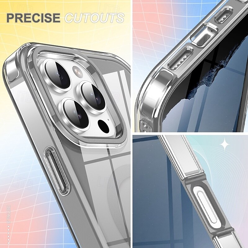 2025年 iPhone 16 Pro Max Plus、iPhone 15 Pro Max Plus、iPhone 14、13、12、11 Pro Max Plus用のバックカバー、ワイヤレス充電サポート、レトロアクリルPC  コレクション – $21.99 –P2