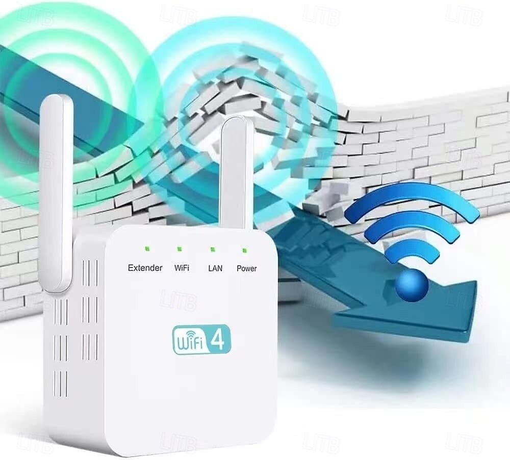 booster wifi booster wifi extension de portée wifi 300mbps répéteur de signal sans fil booster 2,4 et 5ghz double bande 4 antennes couverture complète à 360° de 2025 ? $38.99 –P1
