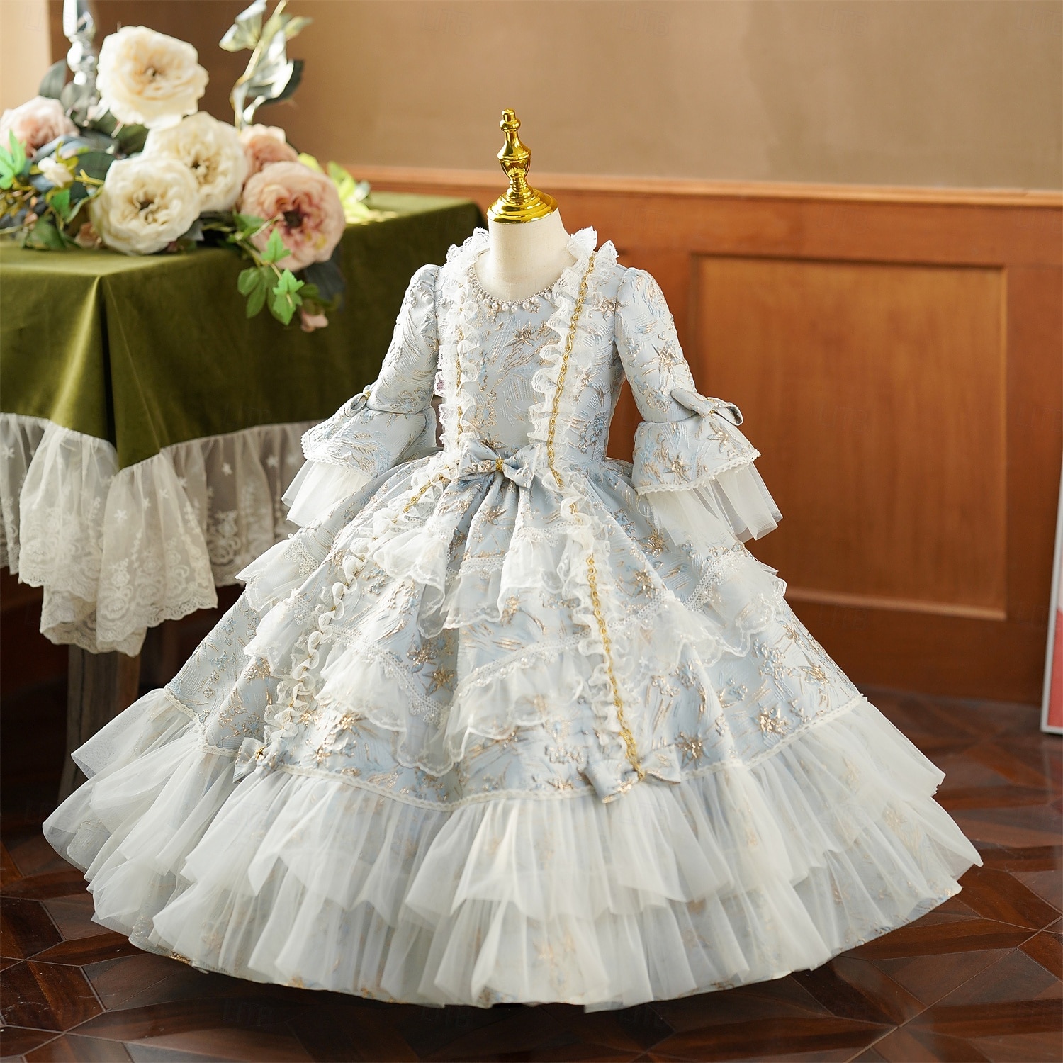 Rokoko Vintage inspiriert Kleid Partykostüm Maskerade Prinzessin Shakespeare Einfarbig Ballkleid Kostüm Mädchen königlich Halloween Karneval Kindertag Party Geburtstag Ferien Kinder Kleid Ganzjahres 2026 - $190.99 –P3