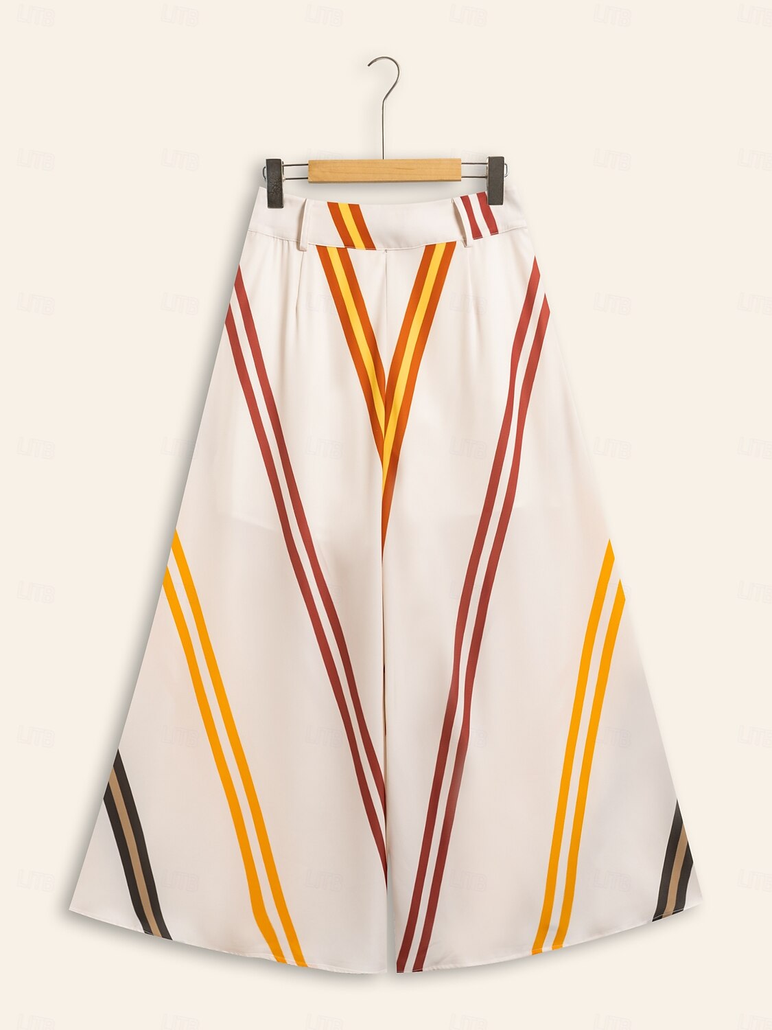 Satin Multi Color Stripe Wide Leg Casual Daily Pants 2025 - $59.99 –P8