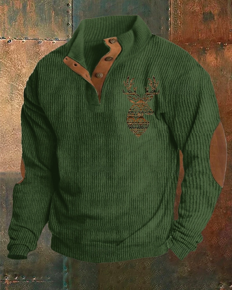 Męskie Bluza dresowa Czarny Zieleń wojskowa Khaki Szary Stójka Kolorowy blok Renifer Niejednolita całość Sport i turystyka Codzienny Święto Poliester Sztruks Moda miejska Podstawowy Codzienny Wiosna 2026 - $30.99 –P4