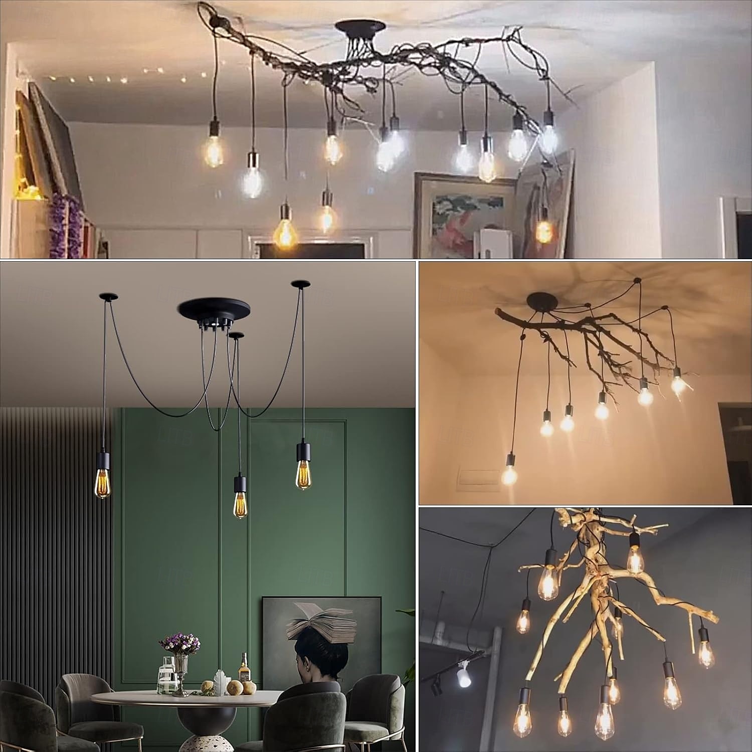 lampada a sospensione a led bianco caldo 6/10/14 teste retro edison multi regolabile fai da te luce ragno soffitto moderno chic industriale per soggiorno camera da letto 110-240v del 2025 a €96.24 –P2