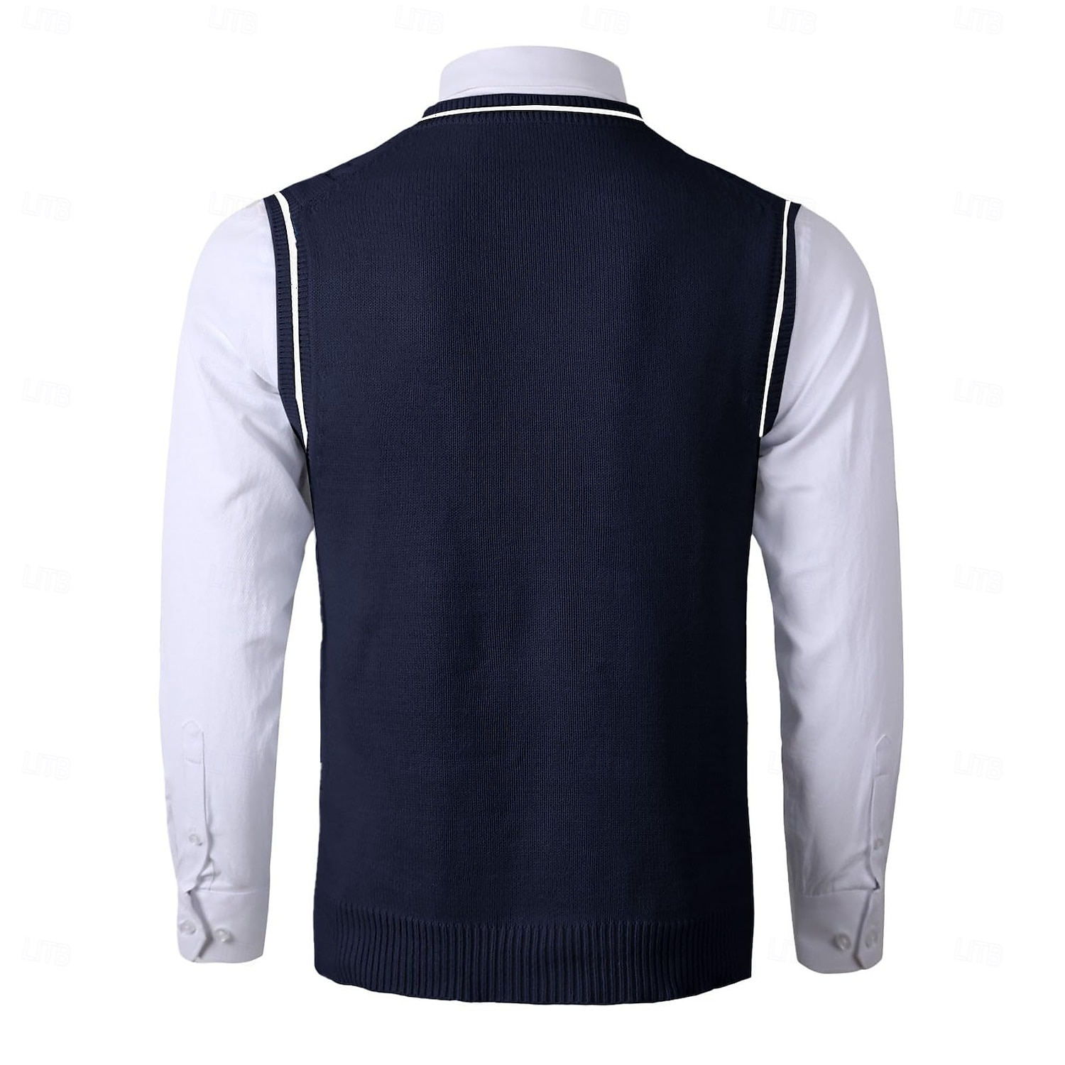Herren Pullunder Pullover Kleid Pullover Strickpullover Gerippt Gedrehtes Stricken Standard Strick Glatt V Ausschnitt warm halten Moderne zeitgenössische Freizeitskleidung Ausgehen Bekleidung Herbst 2025 - $25.99 –P7