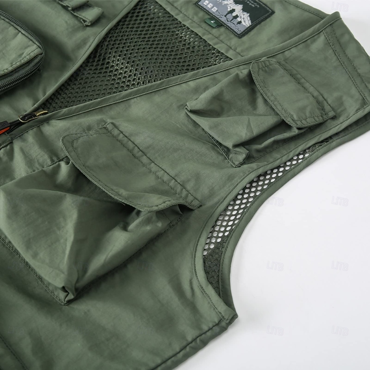 2026年 男性用 ベスト チョッキ ジレ フィッシングベスト ハイキング ベスト スポーツ・アウトドア フィッシング 写真撮影 キャンピング＆ハイキング カジュアル 秋 冬 メッシュ サイドポケット 速乾性 二重構造 ポリエステル ミリタリー 実践的 取り外し可能 グラフィック イーグル ノーカラー レギュラー カーキ色 アーミーグリーン ベスト  コレクション – $45.99 –P5