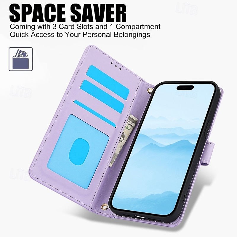 2025年 電話 ケース 用途 iPhone 16 15 14 Pro Max Plus 13 12 11 Pro Max ウォレットカードケース 全身保護 ストラップ付き リストストラップ付き レトロ風 TPU PUレザー  コレクション – $12.99 –P3