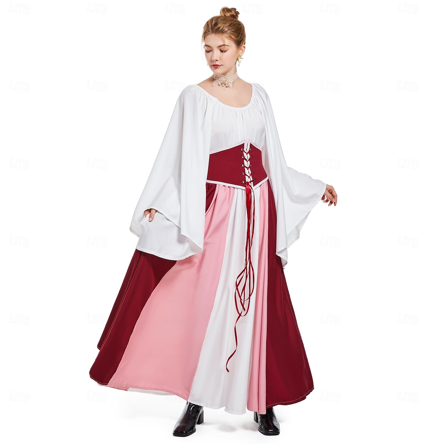 Retro Středověké Renesanční Šaty Šaty inspirované Regency Ren Faire Elf Viking Elfí Dámské Keltské Pirát Fantazie předvečer Všech svatých Karneval Plesová maškaráda Párty LARP Ren Faire Dospělé Šaty 2025 - $46.99 –P18