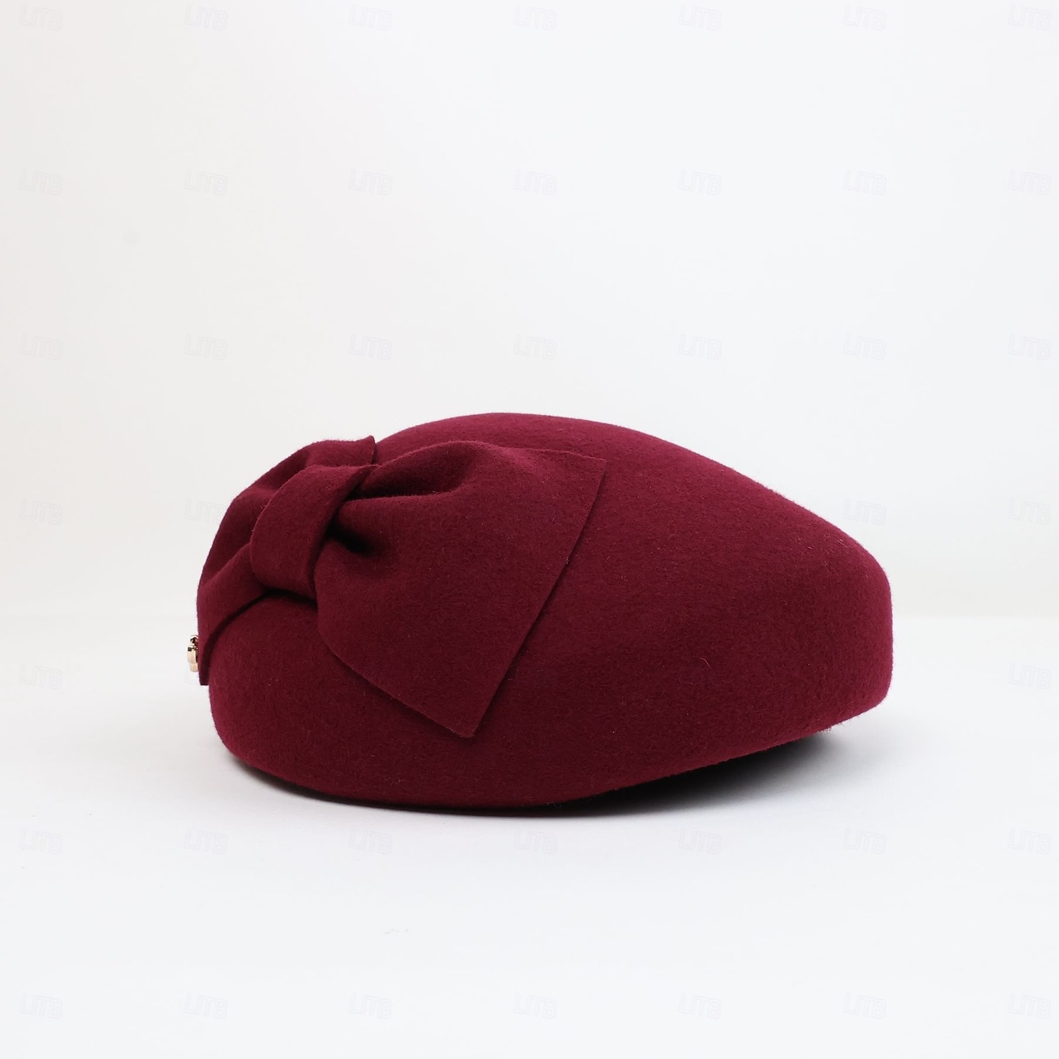 Hats 100% Wool Beret Hat Saucer Hat Wedding Tea Party Elegant Wedding With Bowknot Pure Color Headpiece Headwear 2025 - $39.99 –P19