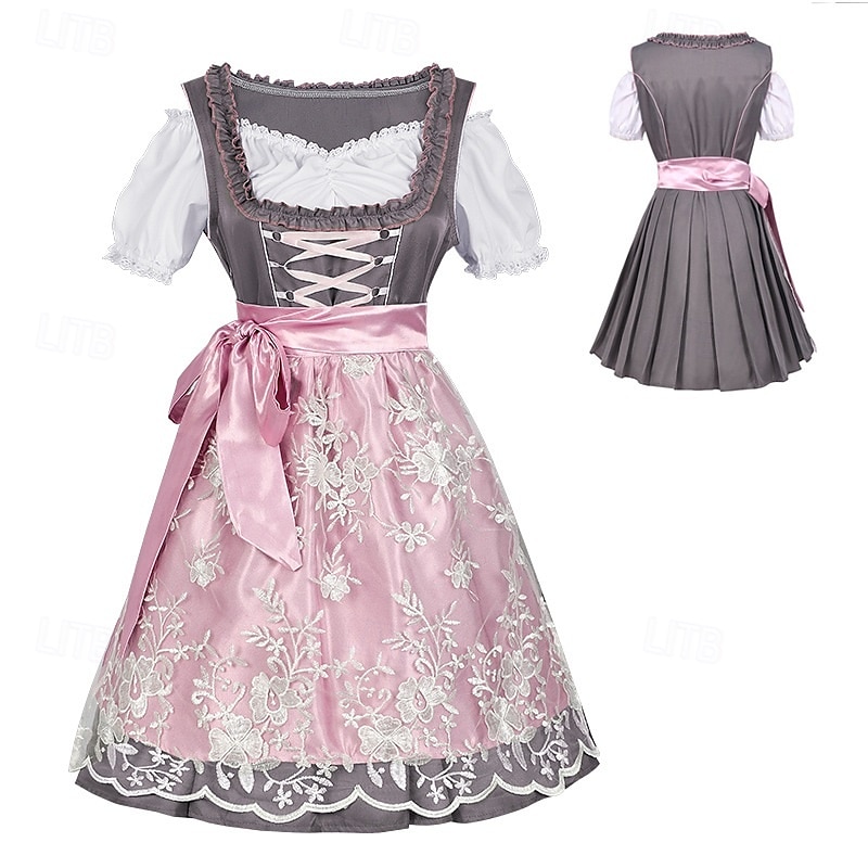 Oktoberfest dirndl Trachtenkleader Oktoberfest / Olut baijerilainen baijerilainen Wiesn Perinteinen Tyyli Niityt Naisten Perinteinen tyyli kangas Pusero Leninki Esiliina 2025 - $60.99 –P6