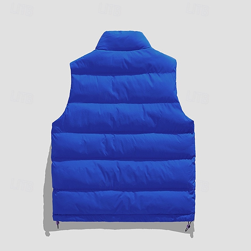 Per uomo Smanicato Gilet imbottito Gilet Giornaliero Appuntamento Da mare Di tendenza Informale Autunno inverno Tasche Poliestere Tenere al caldo Comodo Liscio Cerniera Colletto alla coreana Standard del 2025 a $42.99 –P2