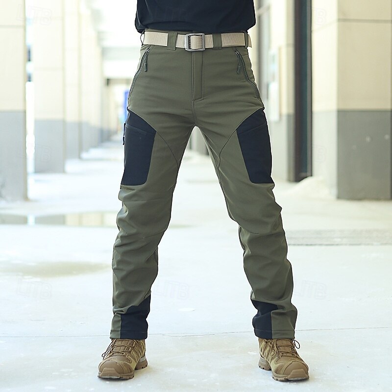 Ανδρικά Παντελόνια με τσέπες Παντελόνι Fleece Pantaloni Foiță Subțire Παντελόνι τακτικής Pantaloni de Drumeție Κουμπιά Πολλαπλή τσέπη Συνδυασμός Χρωμάτων Αδιάβροχη Ζεστό 2025 - $43.99 –P1