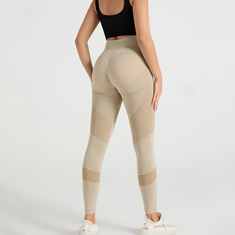 Dam Yogabyxor Yoga leggings Lappverk Hög midja Yoga Gymträning Pilates Trikåer Svart Rosa Armégrön Höst sporter Sportkläder Elastisk Smal 2025 - $12.99 –P7