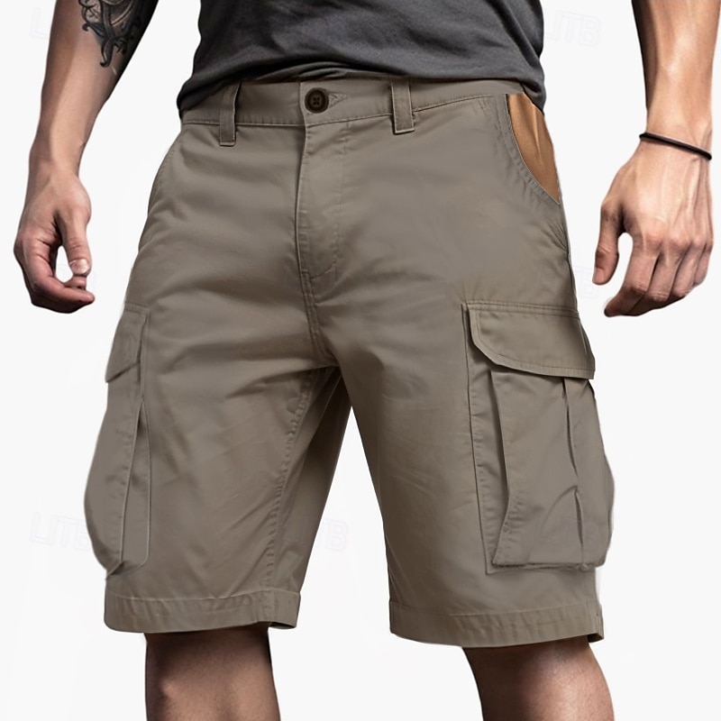 Męskie Spodenki cargo Szorty Guziki Multi Pocket Równina Zdatny do noszenia Krótki Na zewnątrz Codzienny Kemping i wycieczki Moda Klasyczny Zieleń wojskowa Zielony 2025 - $13.99 –P6