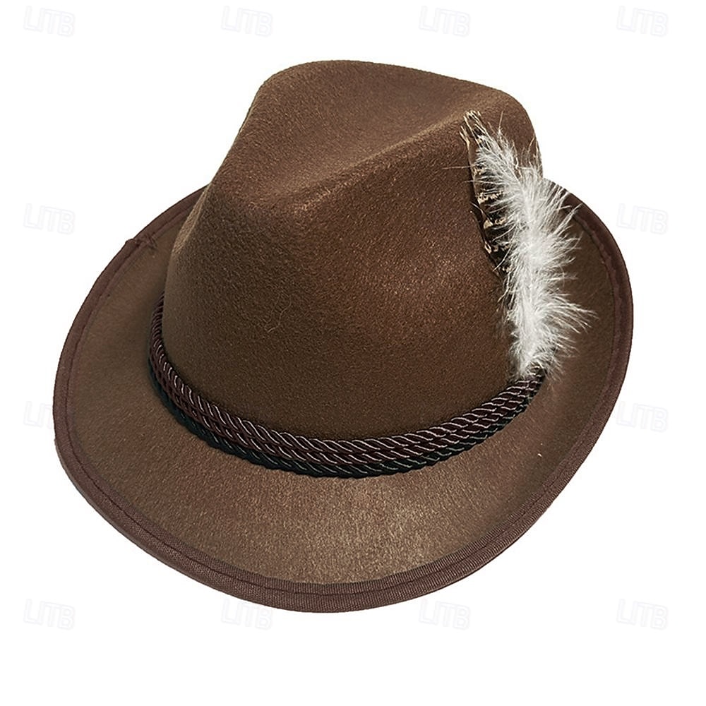 Oktoberfest Kapelusz tyrolski alpejski kapelusz Bawaria Niemiecki Monachium Łąki Męskie Tkanina w stylu tradycyjnym 2025 - $19.49 –P3