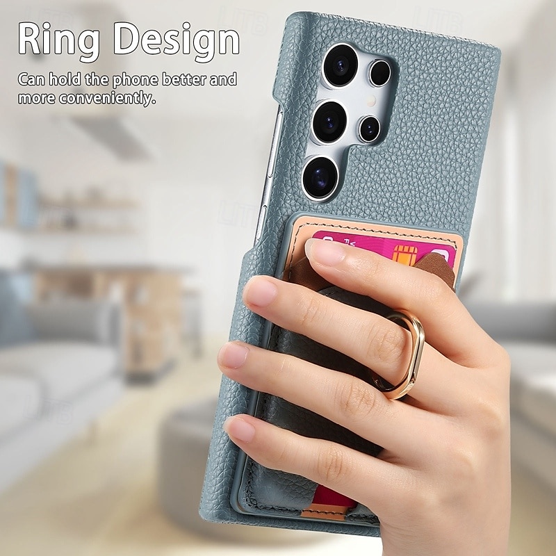 Phone Case For Samsung Galaxy S24 S23 S22 S21 Ultra Plus A55 A35 A25 A15 5G A55 5G A14 A34 A54 S20 Plus S20 Ultra A53 A33 A23 A13 A33 Back Cover Ring Holder Card Slot Shockproof Retro PC PU Leather 2025 - $18.99 –P2