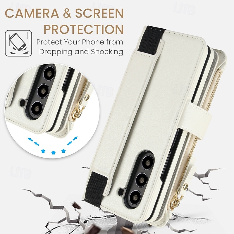 Phone Case For Samsung Galaxy Z Fold 7 Z Fold 6 Z Fold 5 Z Fold 4 Z Fold 3 Wallet Case with Stand Holder Magnetic Zipper Retro TPU PU Leather 2025 - $33.99 –P6