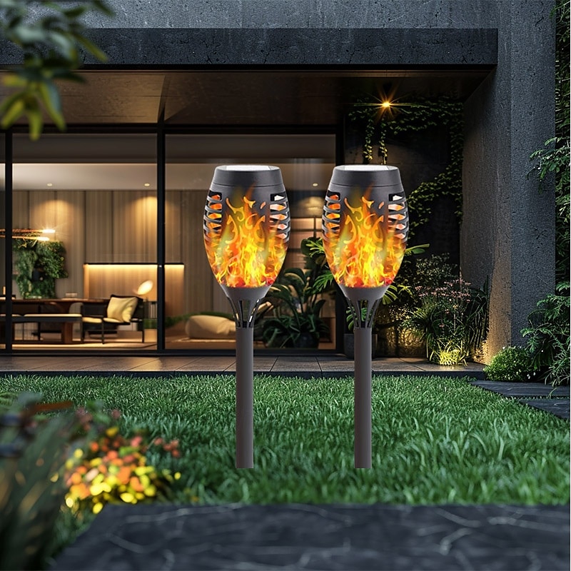 2025年 2/4 個ソーラーライト屋外ソーラートーチライトちらつき炎付き 12 LED ハロウィン装飾 Waterpoof 風景自動オン/オフ庭パティオ家の装飾ランタン  コレクション – $19.99 –P6
